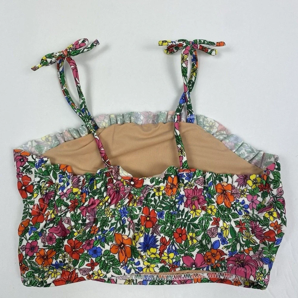 J. Crew‎ Crewcuts Girls Swimsuit Floral Top UPF 50+ Size 4/5 New